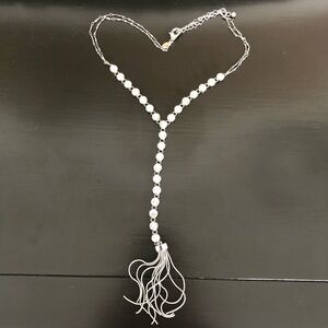 Elegant Costume Jewelry Silver and CZ Necklace